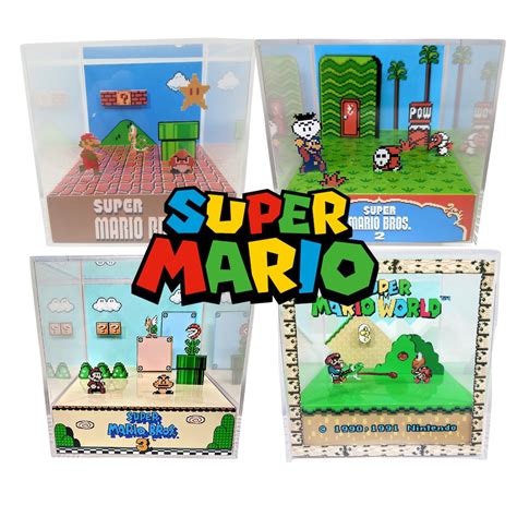4 X Super Mario Template Pack Diy Papercraft Diorama Templates Etsy