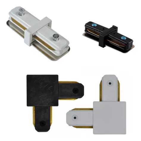 Conector De Empalme Para Riel Electrificado Blanco Y Negro Color L