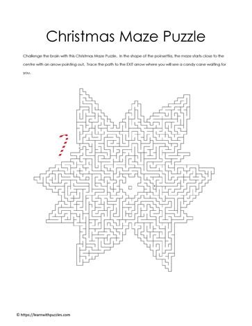 Christmas Maze Puzzle Learn With Puzzles