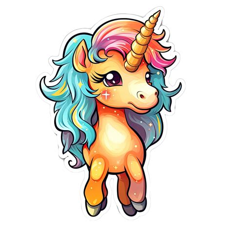 Cute Cartoon Unicorn Sticker 24488024 Png