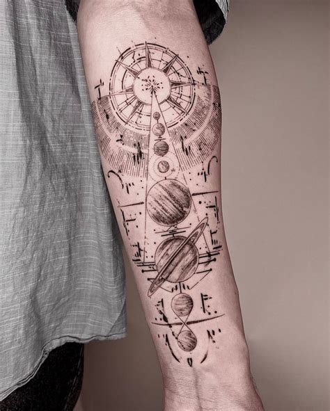 Planets Symbols Tattoos On Forearm