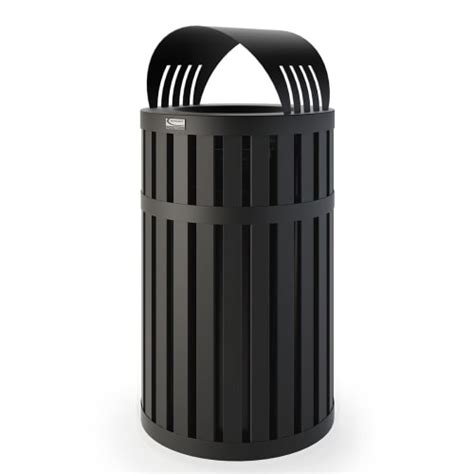 GuestSupply US Suncast Commercial 45 Gallon Round Slatted Metal Trash