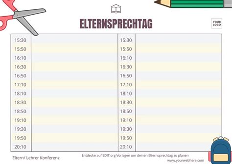 Kostenlose Formulare F R Eltern Lehrer Konferenzen Zum Ausdrucken