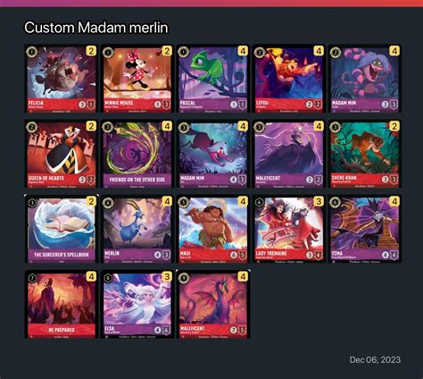 Custom Madam Merlin Lorcana Deck Disney Lorcana