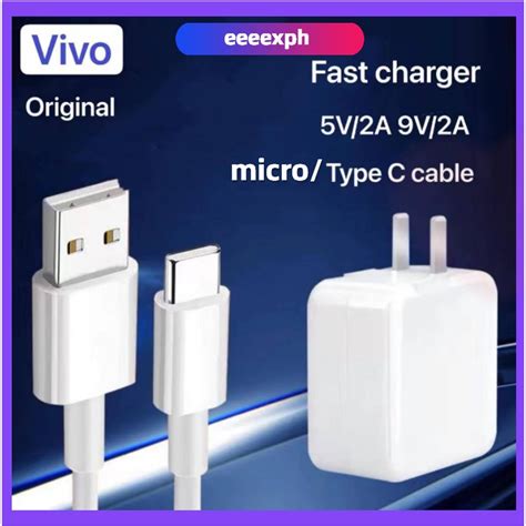 9V 2A Original VIVO Quick Fast Charger With Micro Usb Type C USB Data