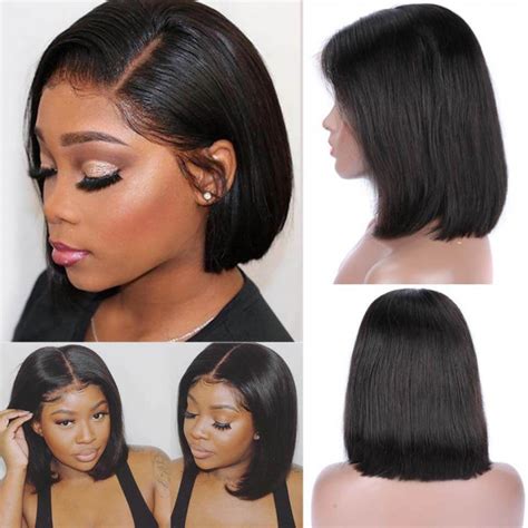 Short Human Hair 6x6 Lace Closure Bob Wigs Asteriahair