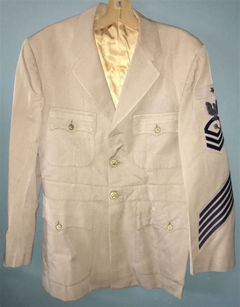 Us Navy Senior Chief Petty Oficer Khaki Dress Uniform Jacket Ebay