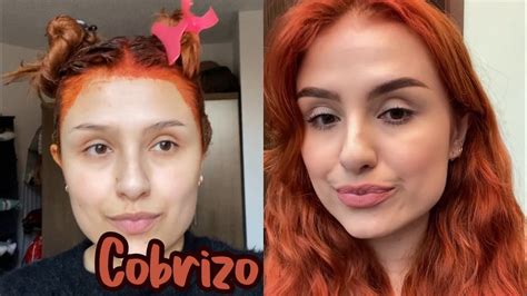 Cabello cobrizo como hacer retoque de raíz y baño de luz en cabello