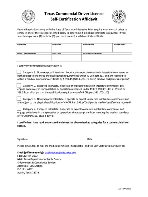 Tx Dps Cdl 7 2012 2022 Fill And Sign Printable Template Online Us Legal Forms