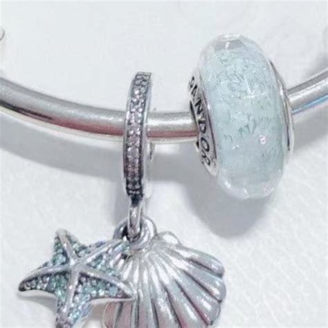 Pandora Jewelry 2 Pandora Charms Tropical Starfish Shell Frosty