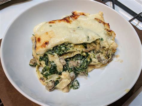 Homemade Spinach And Mushroom Lasagna Food