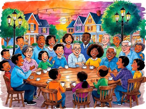 Community Gathering Neighborhood Meeting Illustration Premium Ai