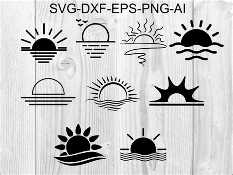 Sunset Svg 2 Sunrise Svg Sun Svg For Cricut Sunrise Clipart Sunrise