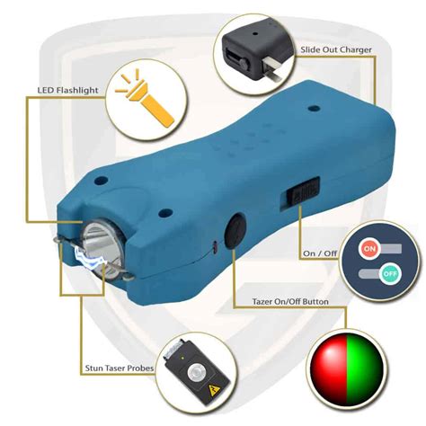 Compact Stun Gun Blue Pocket Sized Security And Defense