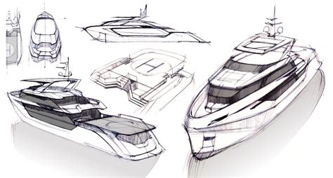 Greywolf Yacht Concept Design Sketches Design Sketch Boat Drawing