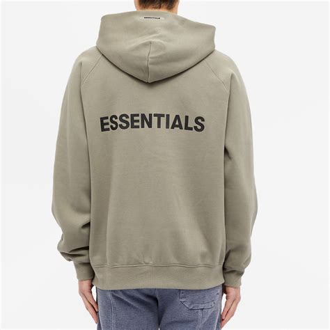 Fear Of God Essentials Raglan Full Zip Hoody Grey Flannel End Gb