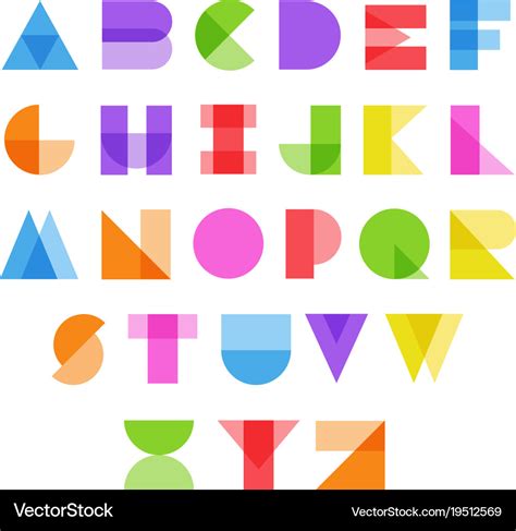 Abstract Alphabet In Color Royalty Free Vector Image