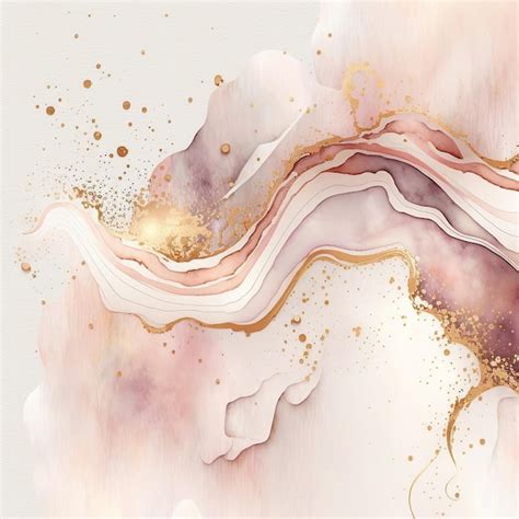 Premium Ai Image A Pink And Gold Abstract Painting With Gold And Pink Paint