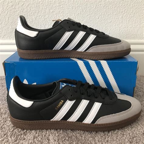 Adidas Original Samba Vegan Sneakers Black/White/Gum... - Depop