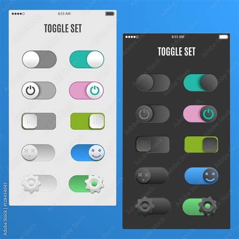 Set Light And Dark Toggle Switch To Web Design The Of Ui Ux Mobile