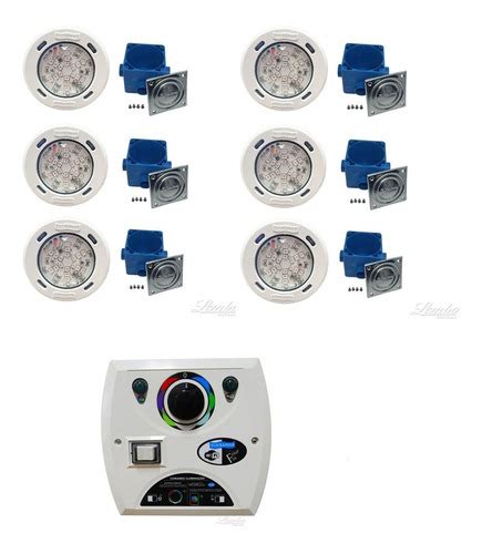 Kit 6 Leds 9w Rgb Sodramar Caixa Passagem Comando Four Fix