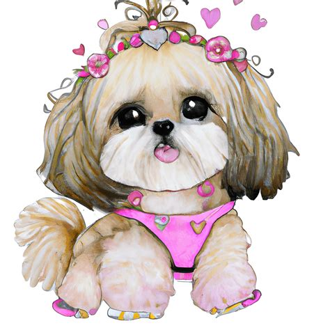 Cute Shih Tzu Puppy With Blonde Curly Hair And Big Eyes Creative Fabrica