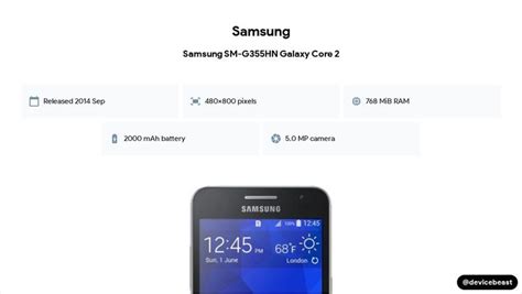 Especificaciones Samsung Galaxy Core