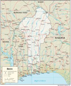 Mapa físico y político de Benín 2007 Mapas Milhaud