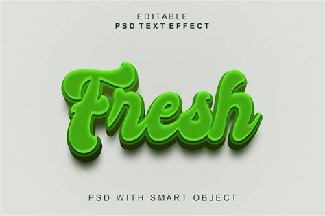 Efeito De Texto 3d Fresco PSD Premium