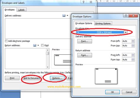 Cara Membuat Dan Mengeprint Kop Amplop Di Microsoft Word Modul Komputer