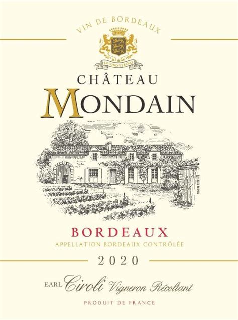 Ch Teau Mondain Aoc Bordeaux Red Technical Sheet