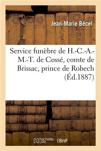 Service Fun Bre De Henri Charles Anne Marie Timol On De Coss Comte De