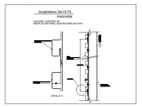 Detalle De Fijacion De Lamina En Elementos Verticales En AutoCAD