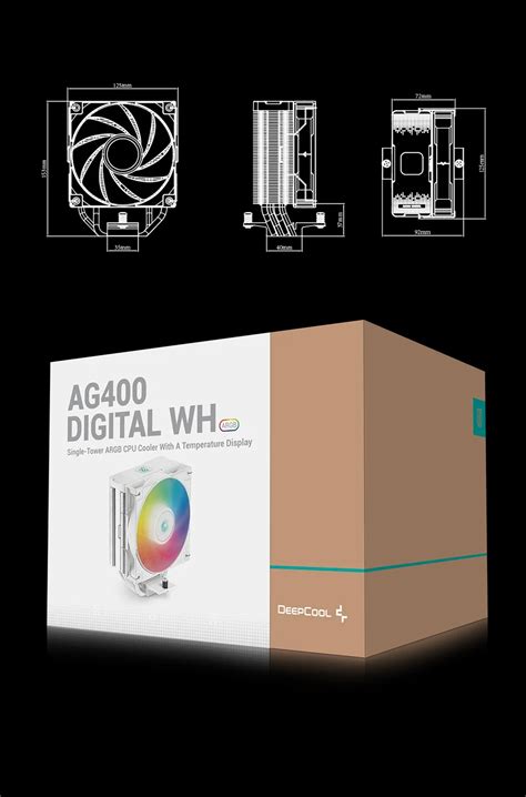 Цифровой кулер для процессора DeepCool AG400, 4 тепловые трубки ...