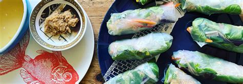 Veggie Spring Rolls With Satay Dipping Sauce Nautipaco