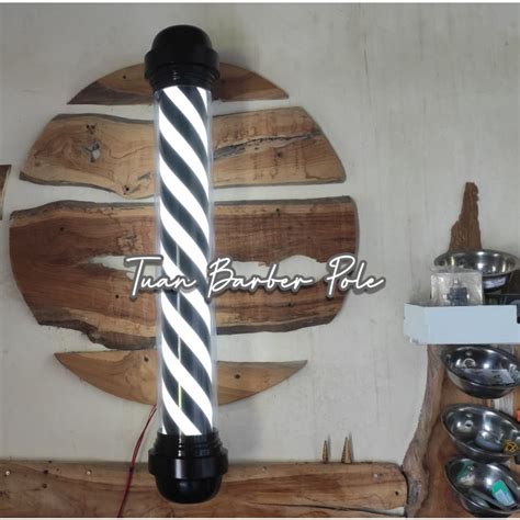 Jual Lampu Barbershop Barberpole Klasik Series Black White Pangkas