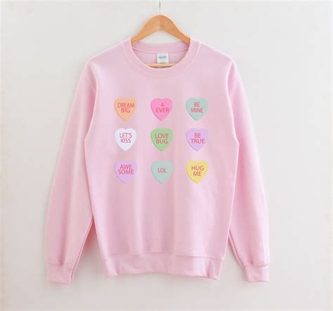 Valentines Day Sweatshirt Shirt Sweater Candy Heart Etsy