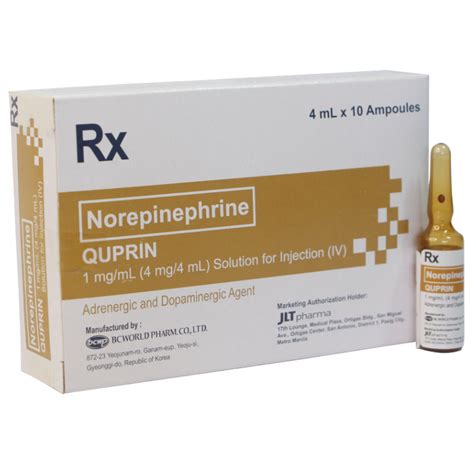 Quprin Norepinephrine Bitartrate Mg Ml Mg Ml Solution For Iv