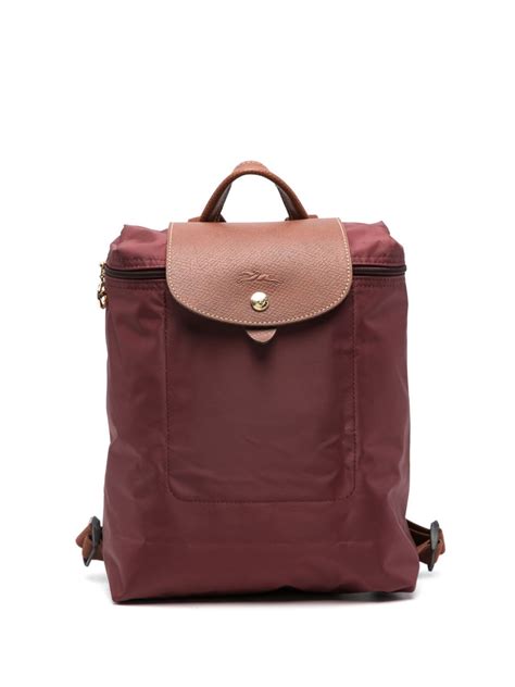 Longchamp Medium Le Pliage Original Backpack Red Farfetch Uk