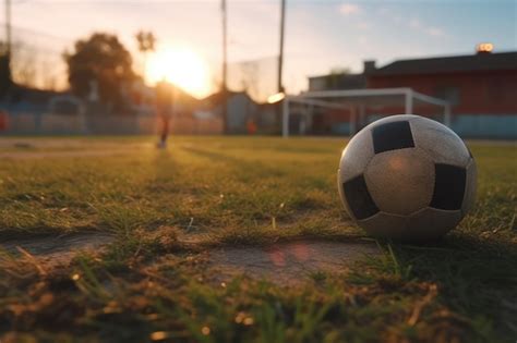 Premium AI Image | closeup shot of a soccer ball