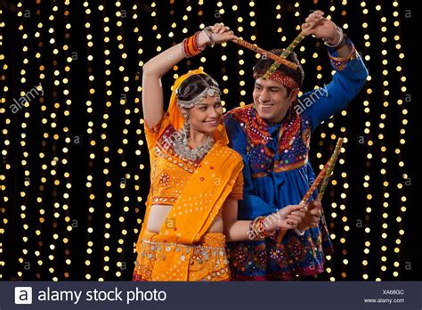 Indian Dandiya Dancing High Resolution Stock Photography And Images Alamy