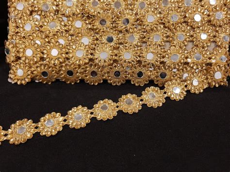 Indian Metallic Gold Beaded Floral Patches Lace Trim For Etsy