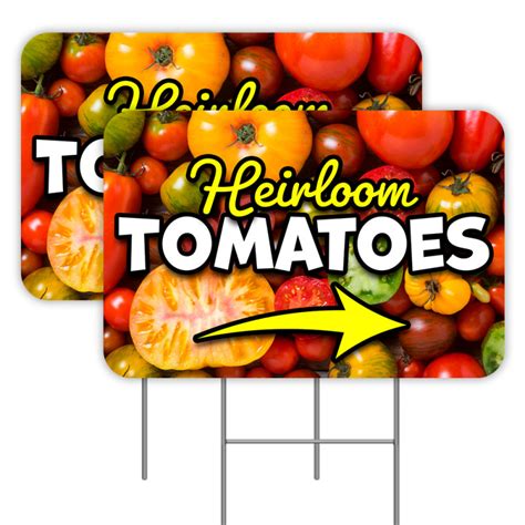 2 Pack Heritage Tomatoes Yard Sign 16 X 24 Double Sided Print With