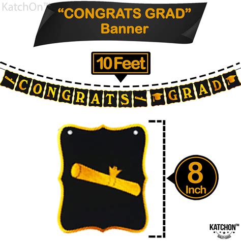 Big 10 Feet Congrats Grad Banner Decorations No Diy 8 Inch Pennant Size Congrats Banner