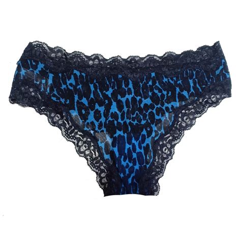 Body Intimates Super Hot Blue Leopard Print Lace Brief