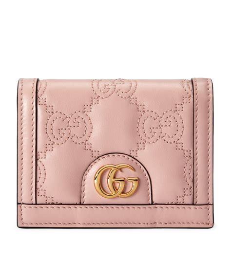 Womens Gucci Pink Matelassé Leather Gg Bifold Wallet Harrods Uk