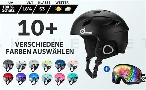 Odoland Skihelm Und Skibrille Set Snowboardhelm Mit Snowboardbrille F R