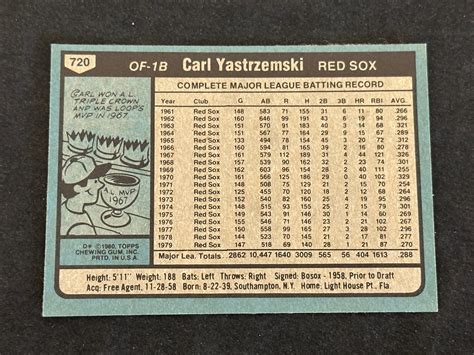 Lot Topps Carl Yastrzemski Hof