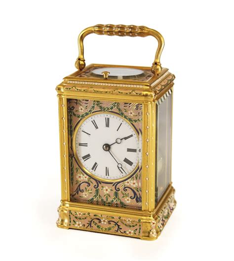 Antiques Atlas Polychrome Painted Bell Striking Carriage Clock