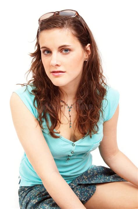 Jolie Fille De Brunette Image Stock Image Du S Ance Sunglasses